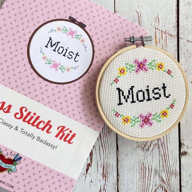 Moist Cross Stitch Kit and Pattern