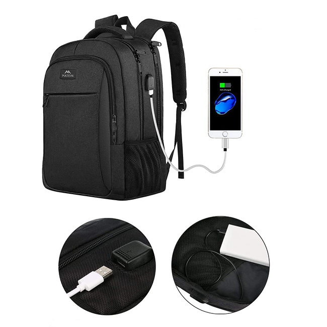 Anti-Theft Travel Backpack with USB Charging Port