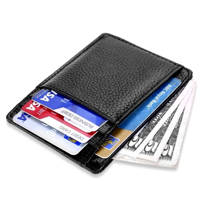 Slim Leather Card Holder - Wallets & Card Holders
