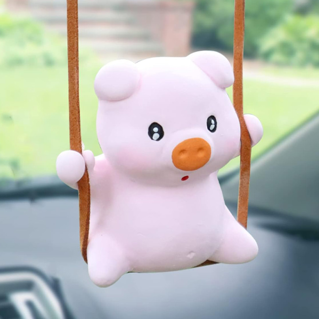 Swinging Piggy Car Ornament - Funny Novelty Gifts