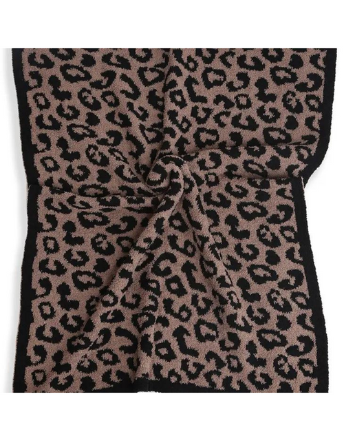 KIDS THROW BLANKET LEOPARD COFFEE