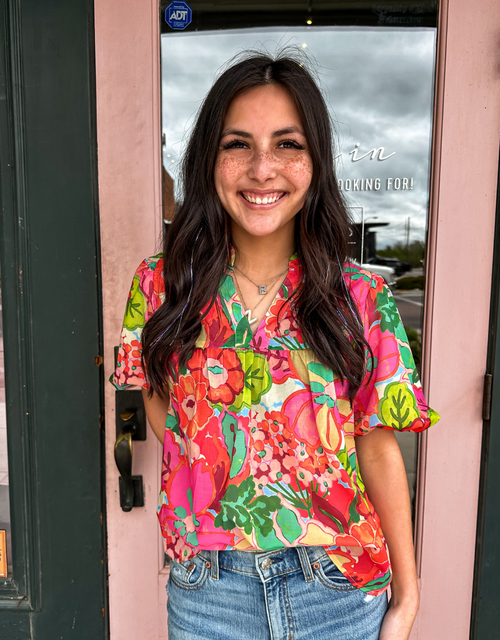 PENNY V NECK BLOUSE PINK