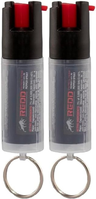 (2 Pack) REDD Pepper Spray, Tactical Nuke | (1.40% MC) Maximum Strength | Clear Sleeve Key Chain - Twist Top Stream (1/2 oz)