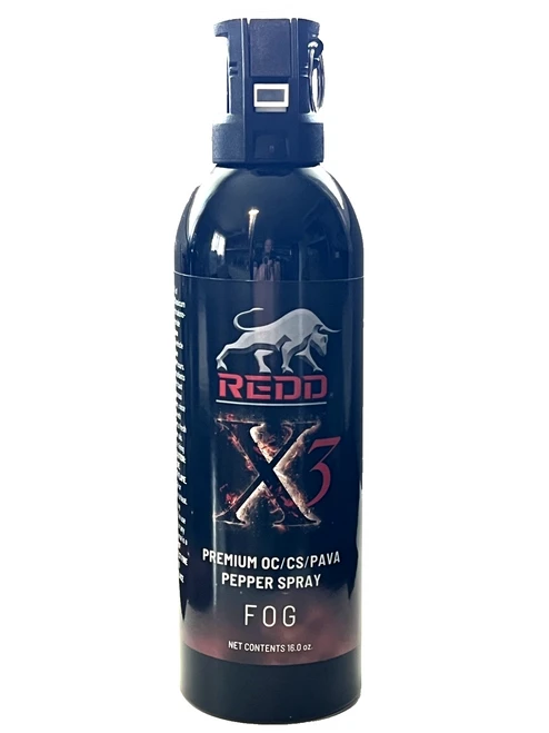 Redd, X3 OC/CS/PAVA Pepper Spray - Pistol Grip Fog (16 oz)