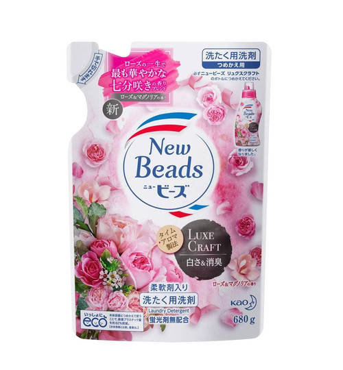 Kao Japan New Beads Luxe Craft [Refill 680g] eco Laundry Detergent - Rose & Magnolia