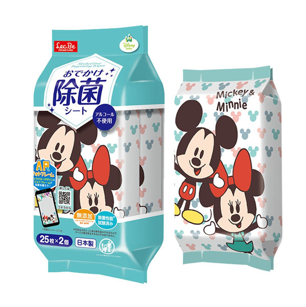 LEC Disinfecting Wipes (Travel Pack) 25pcs x 2 : Mickey & Friends