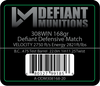 308 168gr DDM (Defiant Defensive Match) Ammunition