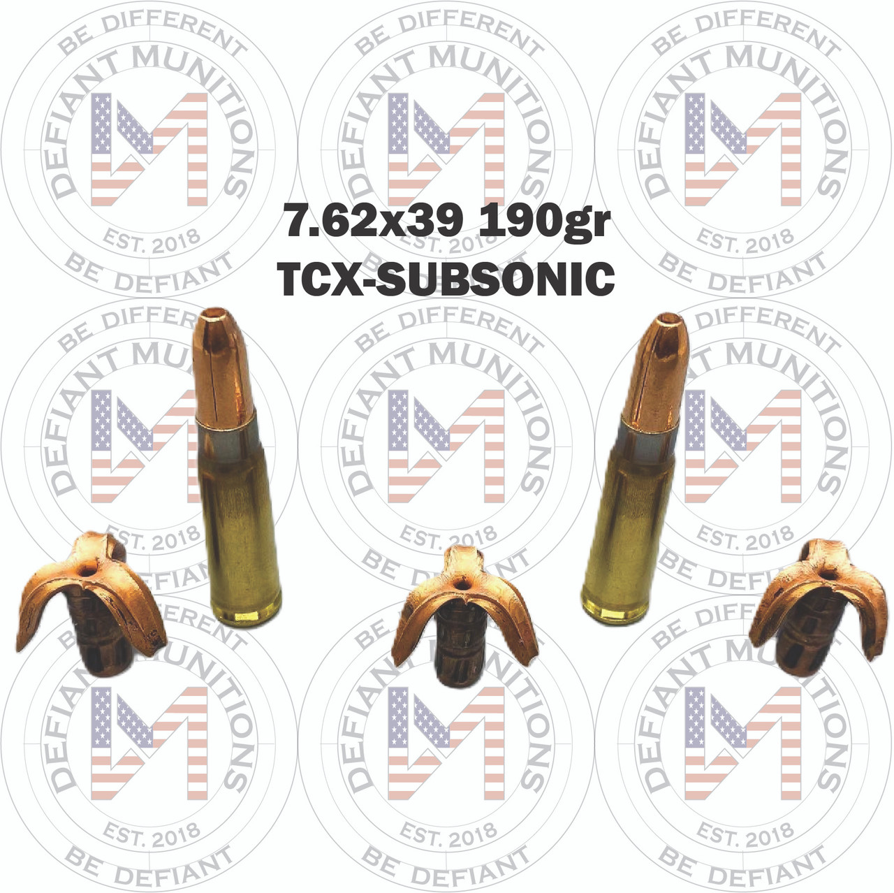 7.62x39 190gr Total Copper X-panding-SUBSONIC (TCX-S) - Defiant