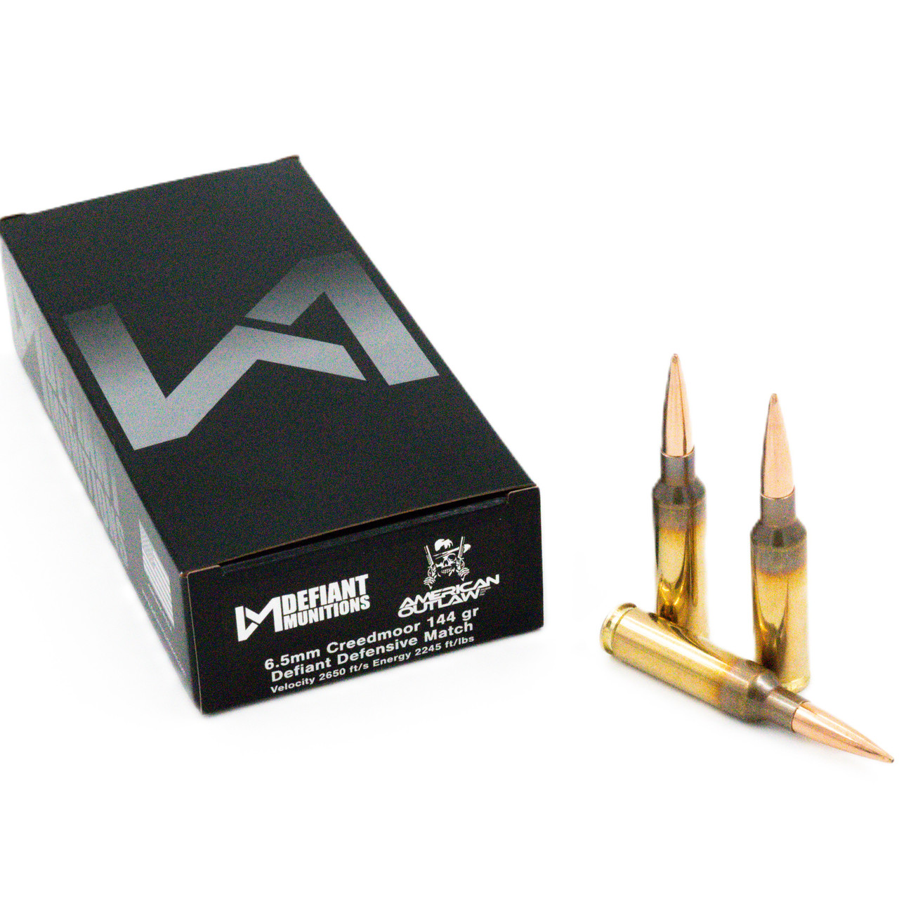 6.5mm Creedmoor 144gr American Outlaw Defiant Defensive Match Premium Ammunition