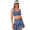 Blueberria matching set with sports bra and quick-dry performance shorts – front view in Multicolor Blueberry.