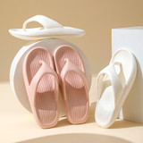 White Striped Texture Flip-Flops for Women, perfect for outdoor summer activities.