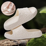 White Animal Print Thick-Soled Non-Slip House Slippers.