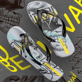 Cool Graffiti Printed Flip Flops for Men - Non-Slip Seaside Beach Shoes.