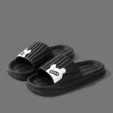 Black thick-soled and anti-slip, our Bear Slippers ensure stability and safety indoors and outdoors.