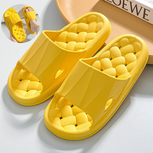 Step into relaxation with our yellow summer house shoes for women.