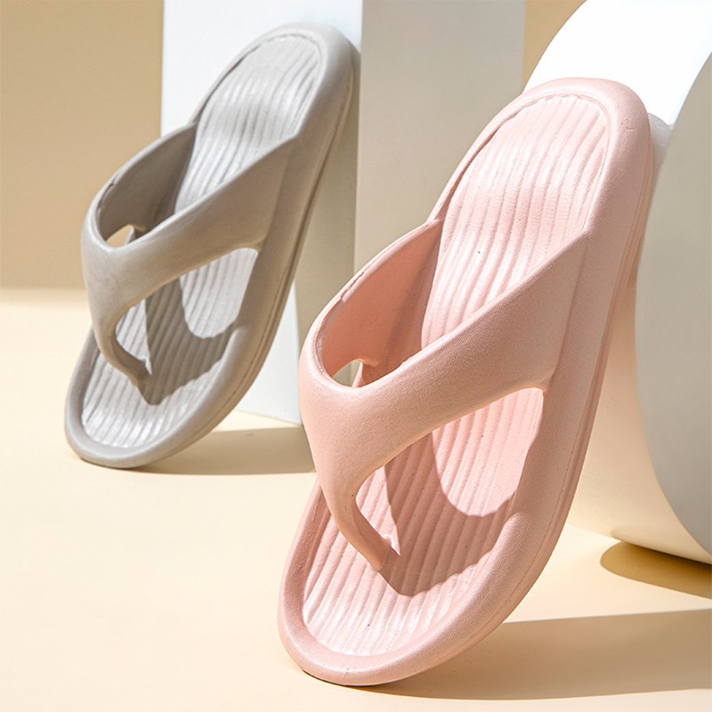 Our trendy Striped Texture Flip-Flops for Women. White Striped Texture Flip-Flops for Women, perfect for outdoor summer activities.