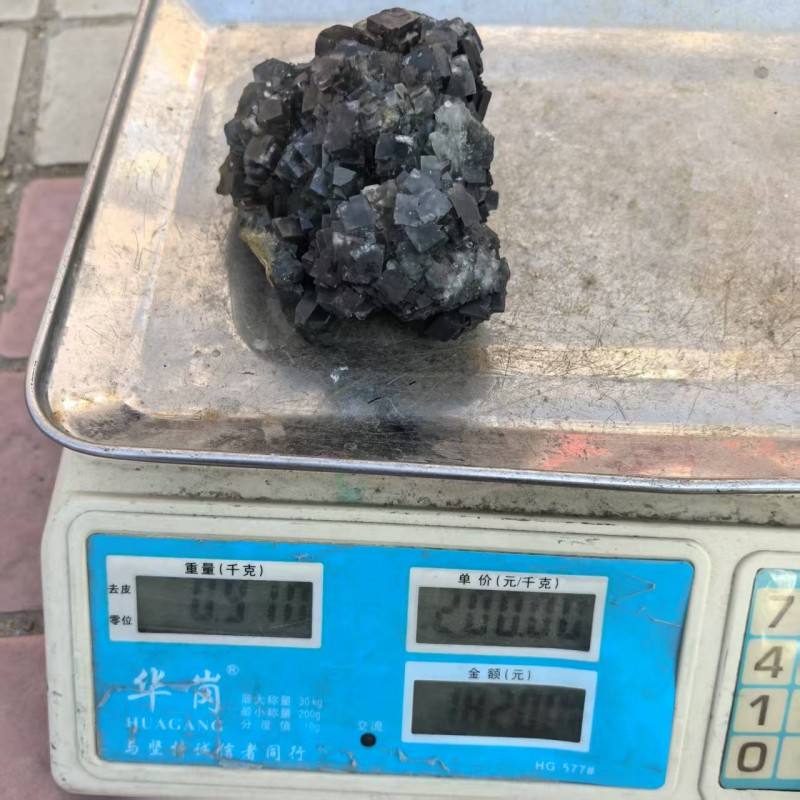 Natural purple fluorite rough specimen - view 2