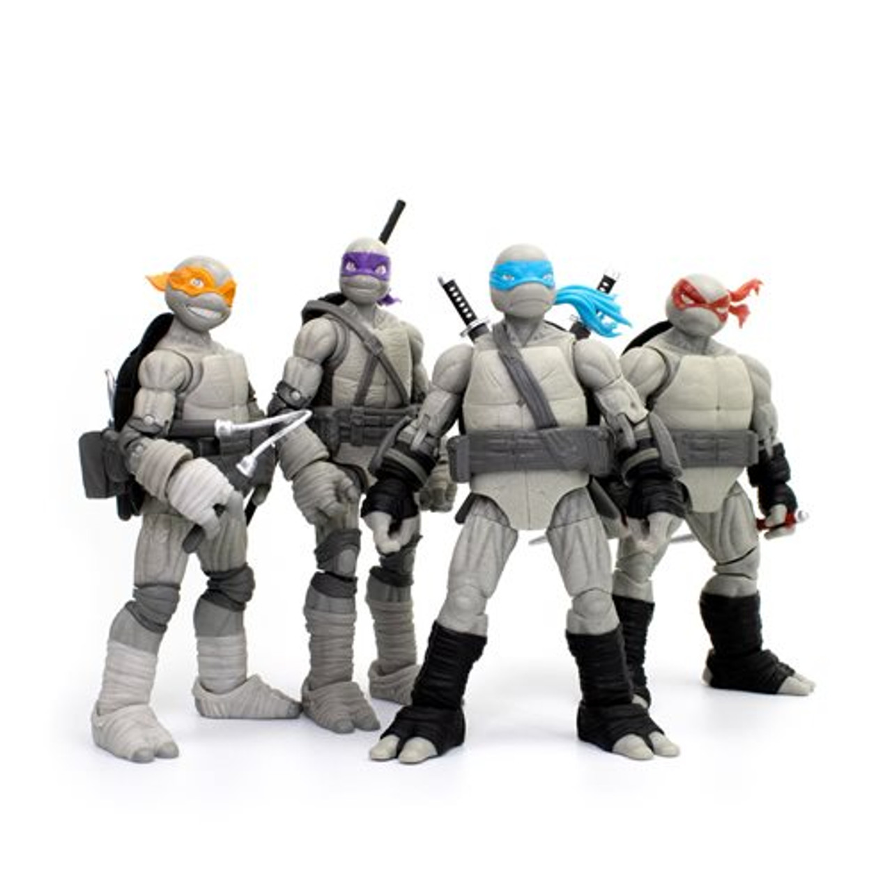 TLS BST AXN TMNT: IDW Comics (Black & White) Turtle 4 Pack - SDCC 