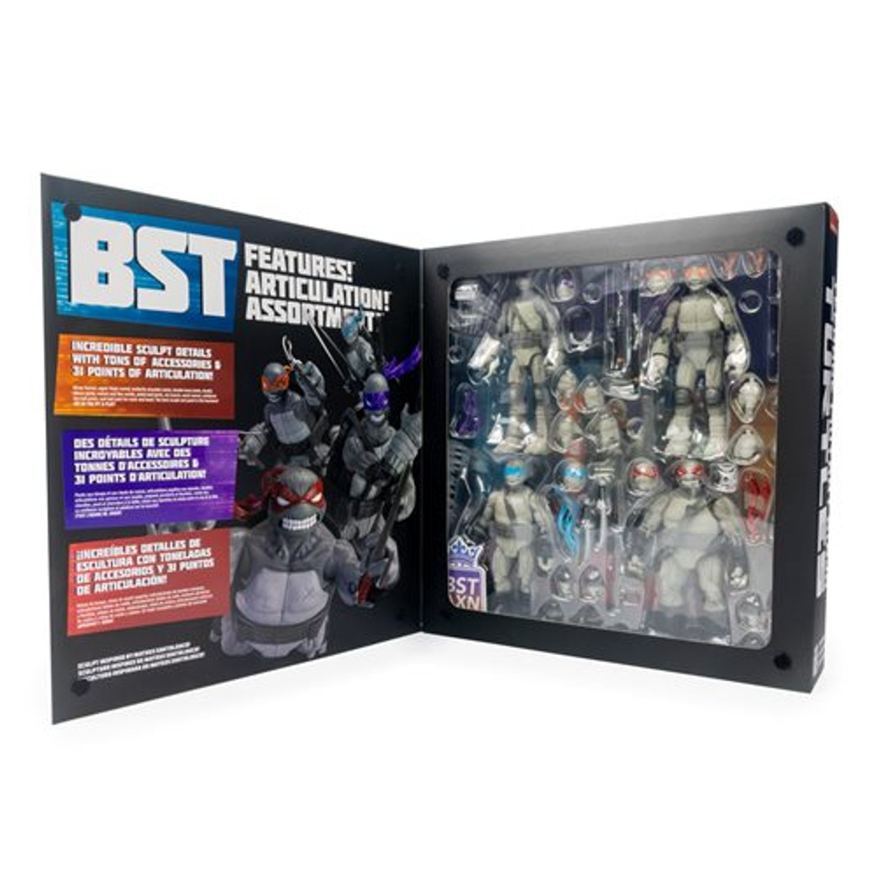 TLS BST AXN TMNT: IDW Comics (Black & White) Turtle 4 Pack - SDCC