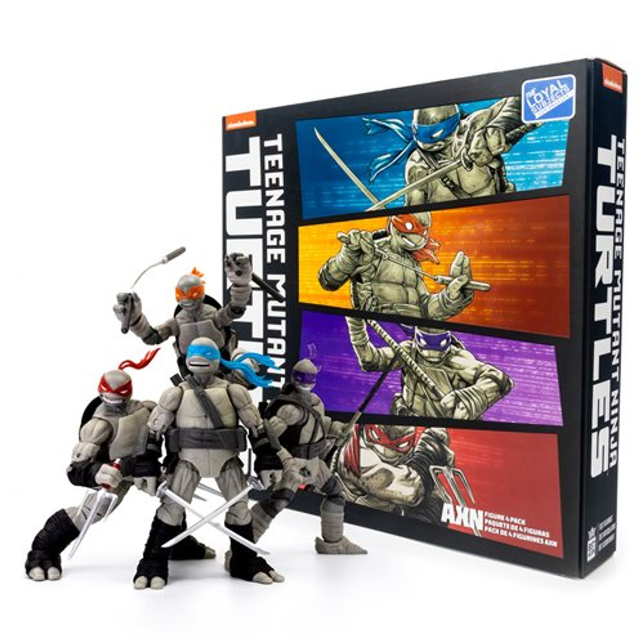 TLS BST AXN TMNT: IDW Comics (Black & White) Turtle 4 Pack - SDCC