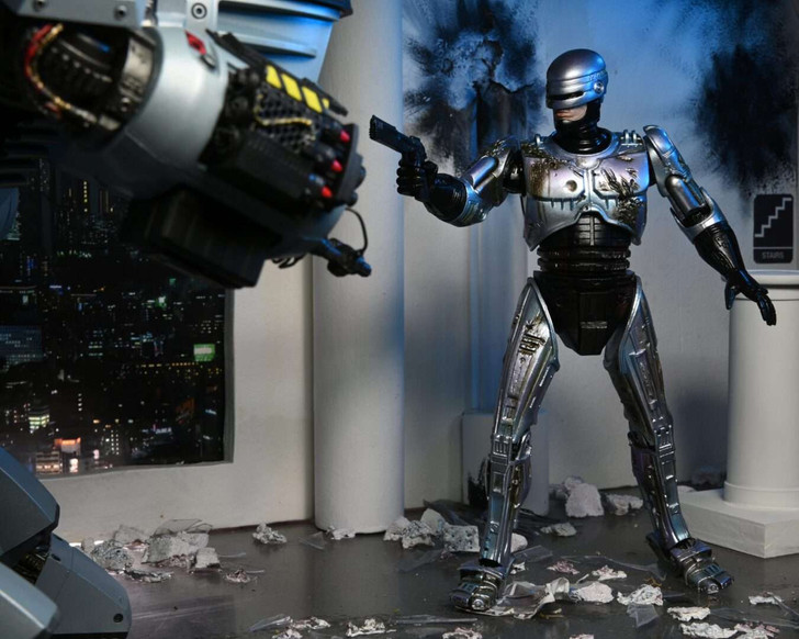 NECA RoboCop: Ultimate Battle Damaged RoboCop W/Chair 7” Scale Action Figure