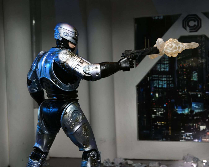 NECA RoboCop: Ultimate Battle Damaged RoboCop W/Chair 7” Scale Action Figure