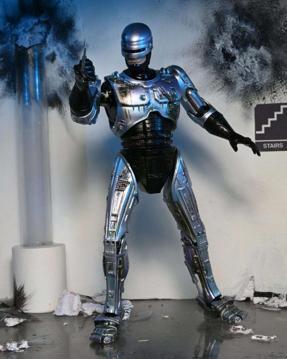 NECA RoboCop: Ultimate Battle Damaged RoboCop W/Chair 7” Scale Action Figure