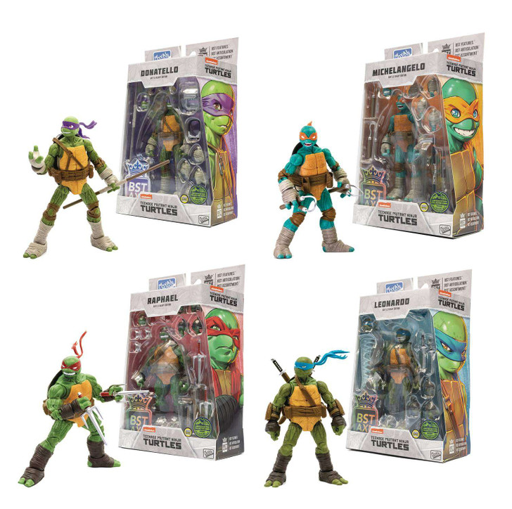 The Loyal Subjects BST AXN: TMNT SDCC 2023 PX (PREVIEWS EXCLUSIVE) COMIC 4PC ASST - 5" ACTION FIGURES