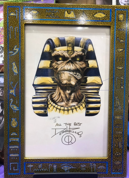 Looks perfect with Derek’s pharaoh Eddie print. Signed by the man himself!!
