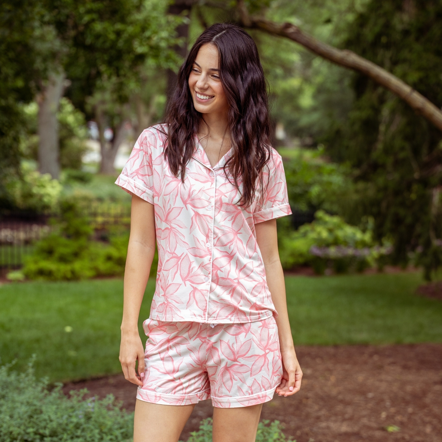 Woman wearing lounge bottoms