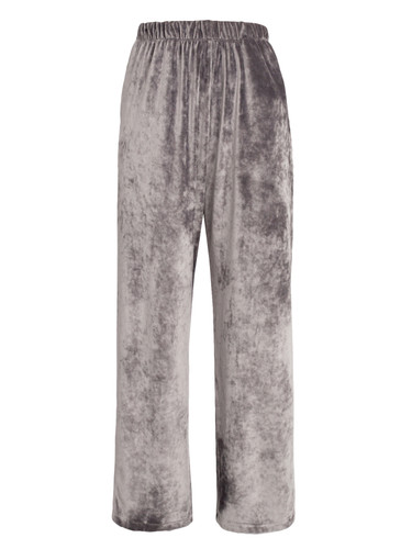 Gray Soft Velvet Relaxed Fit Loungewear Pants | ZACH