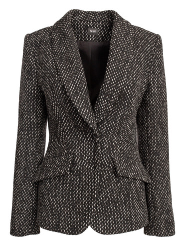 Textured Wool Tailored Semi-Fitted Blazer | ADINA