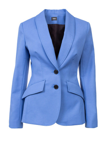 Blue Heavy Cotton Tailored Fitted Blazer | MONE