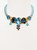 Sky Blue Swarovski Glass Beaded Necklace With Crystals