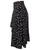 Black Polka Dot Viscose Asymmetric Midi Skirt | NADINA