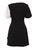 Black Linen Summer Mini Dress With Contrastin Sleeve | ZURI