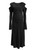 Black Silk-Satin Cut Out Shoulder Viscose Midi Dress With Belt  | DOREMI