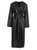 Black Eco Leather Belted Maxi Coat | ASAHI