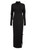 Black Punto-Roma Elastic Jersey  High Slit Dress | AKEMI LONG