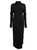 Black Punto-Roma Elastic Jersey  High Neck Midi Dress | AKEMI