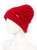 Red Ribbed Wool Blend Beanie With Fold-Over Cuff And Decor | HELMIA
