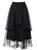 Black Layered High Waist Tulle Midi Skirt | AINA