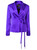 Violet Satin Tailored Semi-Fitted Blazer With Tie Belt | WISTERIA