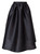 Black Pleated Taffeta Midi Skirt | CHITOSE