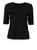 Black  Long Sleeve Jersey Top With Satin Over Sleeves | CHIZU