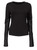 Black  Long Sleeve Jersey Top With Satin Over Sleeves | CHIZU