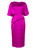 Fuchsia Satin Viscose Body-Con Midi Dress With Ruching | MIO