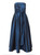 Navy Strapless Evening Taffeta Midi Length Dress With Boned Corset And Bow | HOTARU