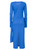 Blue Lurex Crew Neck Midi Dress With Frill Detail | HANAN