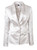 Light Gray Fitted Single Brested Taffeta Tailored Blazer | KAOTO